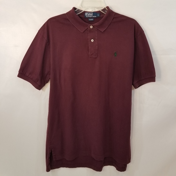 Polo Ralph Lauren Polo Shirt Maroon Burgundy Large - Picture 9 of 16